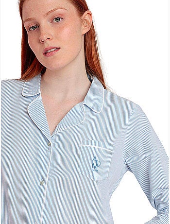 Chemise de nuit manches longues stripes home
