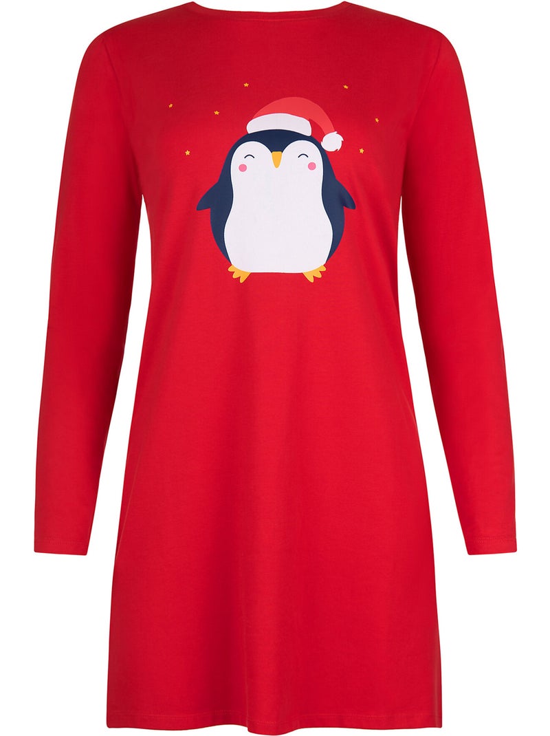 Chemise de nuit manches longues twinkle star Rouge - Kiabi