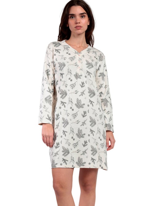 Chemise de nuit manches longues winter wood - Kiabi