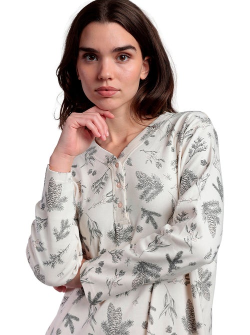 Chemise de nuit manches longues winter wood - Kiabi