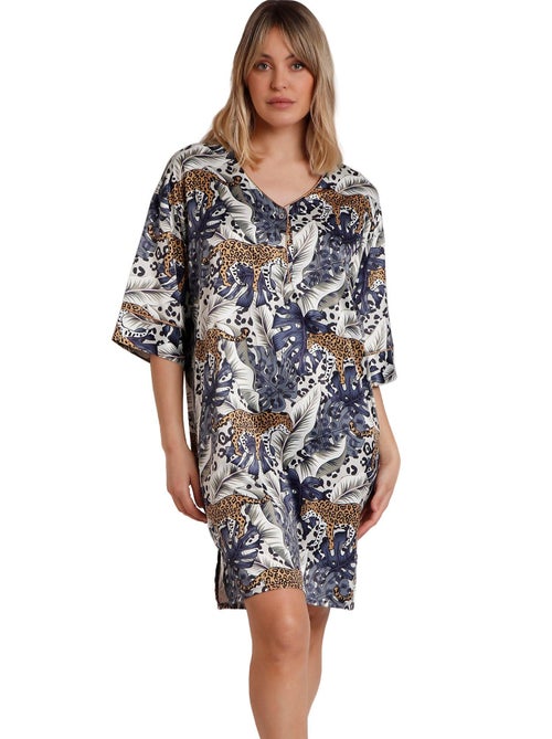Chemise de nuit manches mi-longues luxury leopard - Kiabi