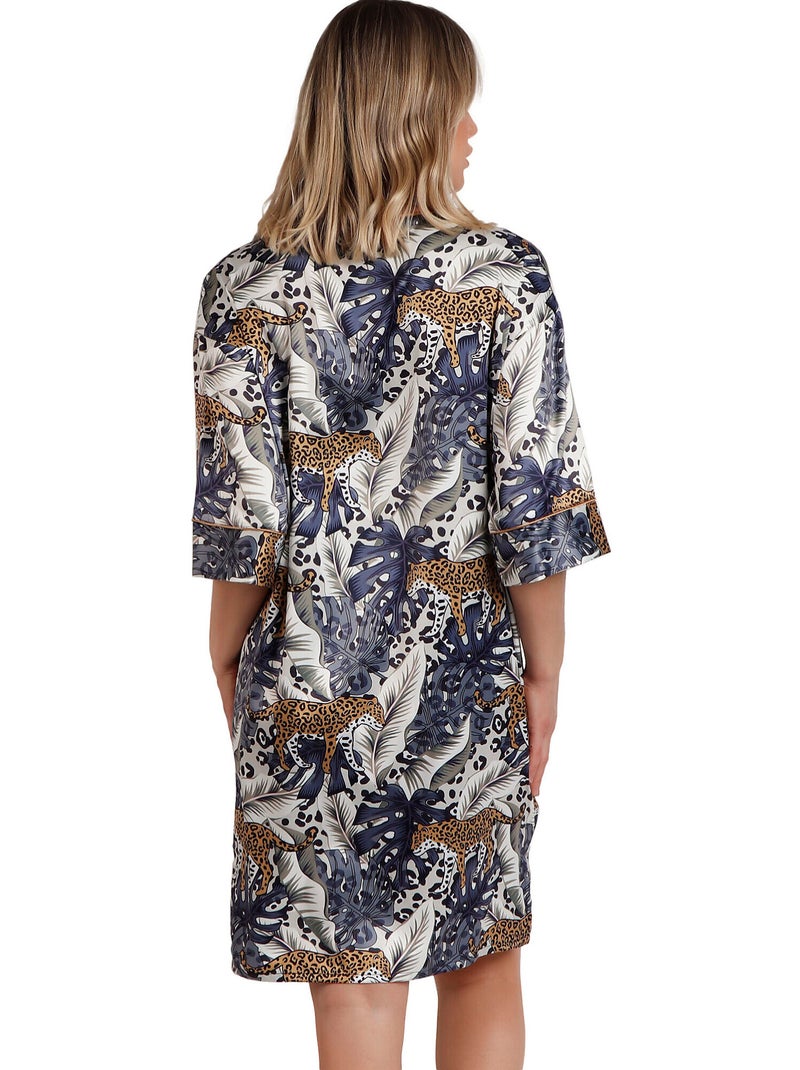 Chemise de nuit manches mi-longues luxury leopard Multicolore - Kiabi