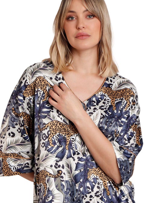 Chemise de nuit manches mi-longues luxury leopard - Kiabi