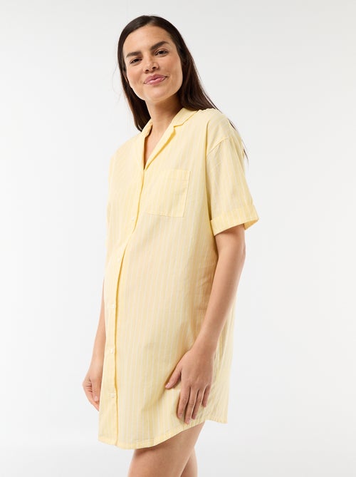 Chemise de nuit maternité boutonnée - Kiabi