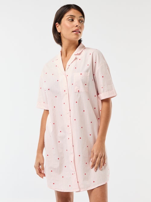 Chemise de nuit maternité boutonnée - Kiabi