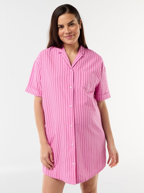 Chemise de nuit maternité boutonnée - Kiabi