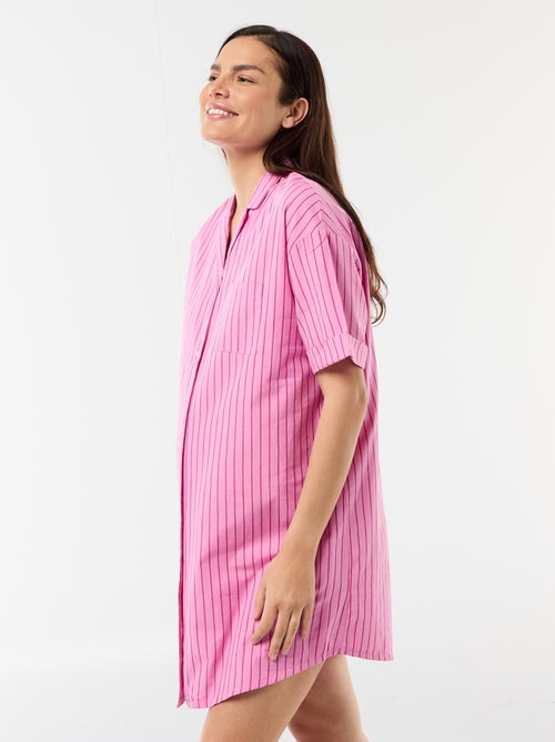 Chemise de nuit maternité boutonnée - Kiabi