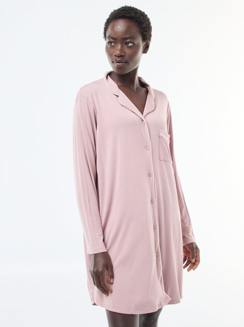 Chemise de nuit mi-longue uni - Kiabi