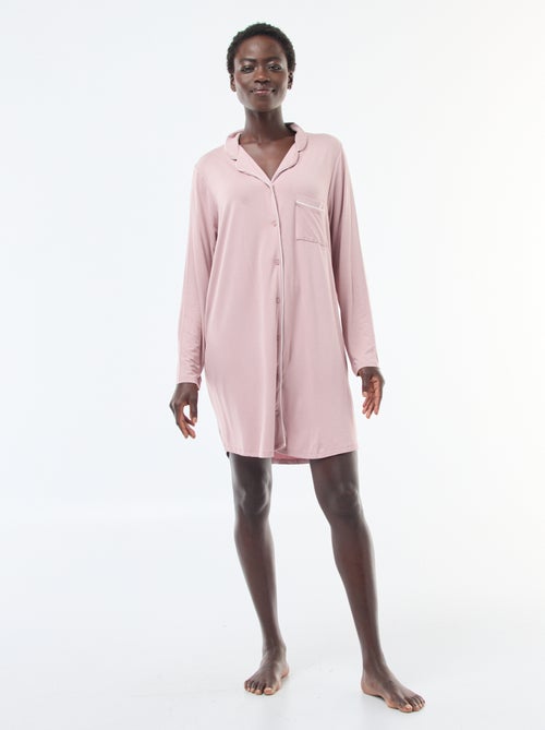 Chemise de nuit mi-longue uni - Kiabi
