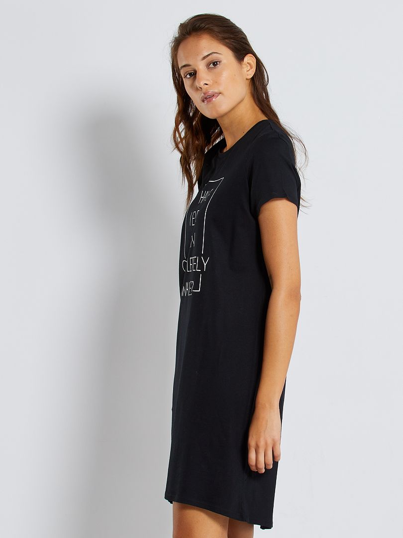 Chemise de nuit - noir - Kiabi - 6.00�?�