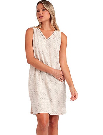 Chemise de nuit sans manches organic dots