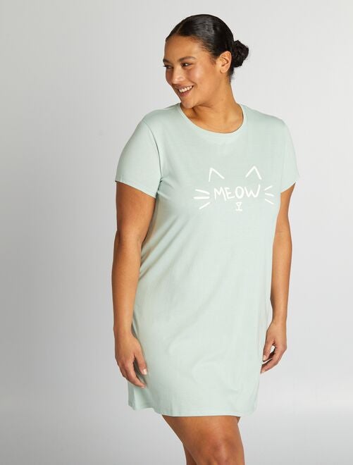 Chemise de nuit tee-shirt imprimée - Kiabi