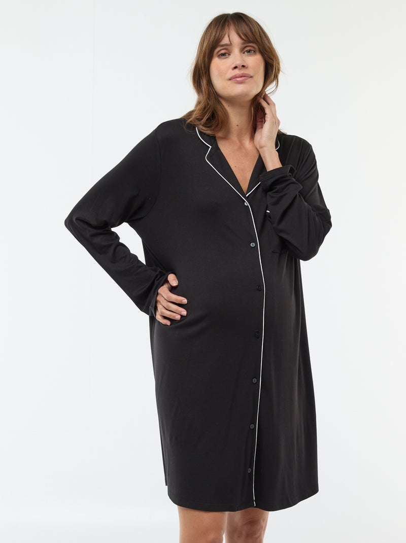 Chemise de nuit en coton - BLEU - Maternité - Femme - 5.40 Chemise de nuit en coton - BLEU - Maternité - Femme - 5.40