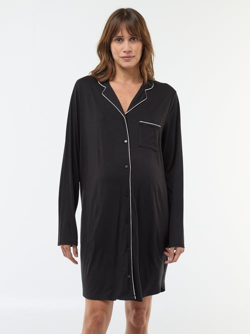 Chemise de nuit unie de maternité - Kiabi