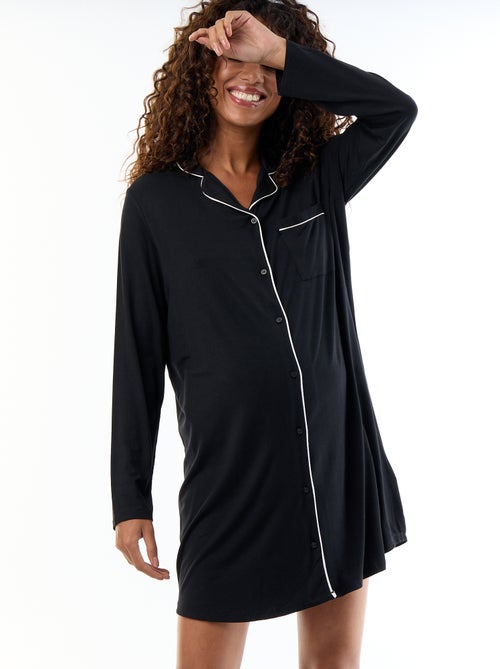 Chemise de nuit unie de maternité - Kiabi