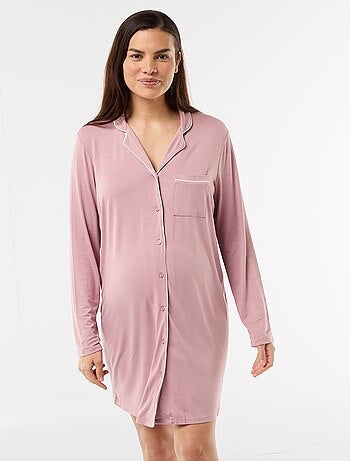 Chemise de nuit unie de maternité