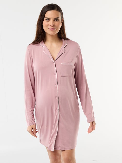 Chemise de nuit unie de maternité - Kiabi