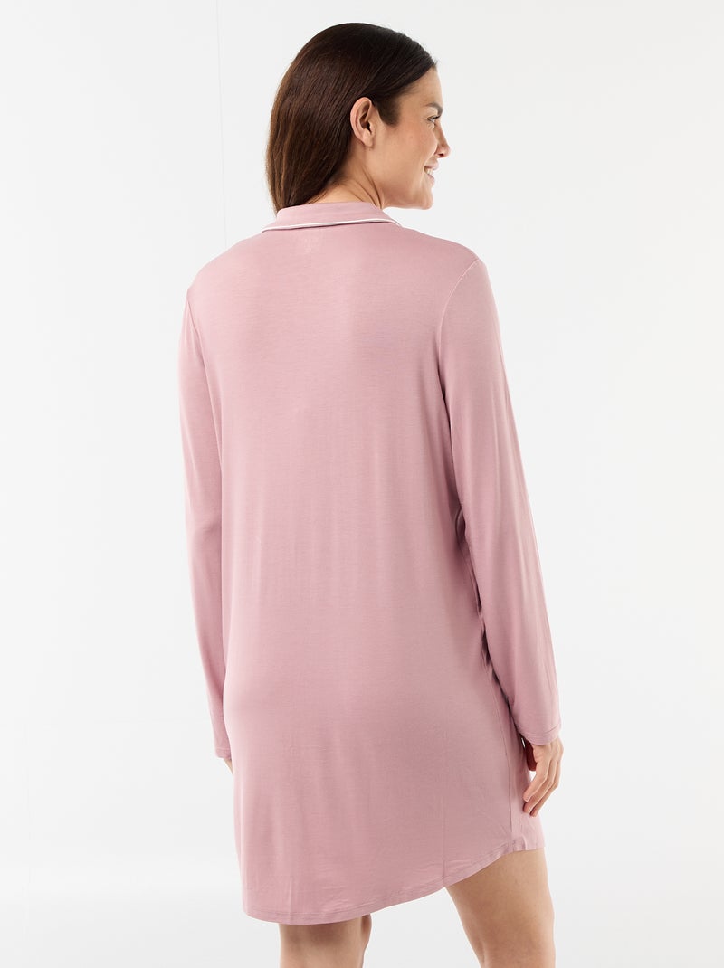 Chemise de nuit unie de maternité Rose - Kiabi