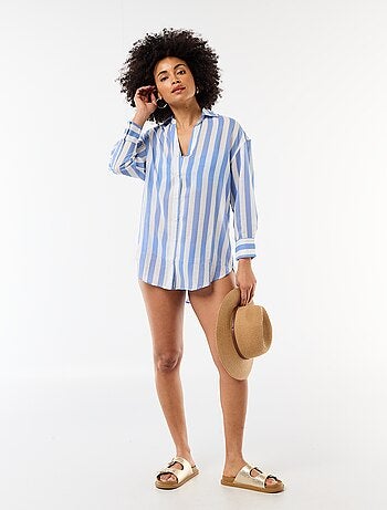 Chemise de plage fluide imprimée