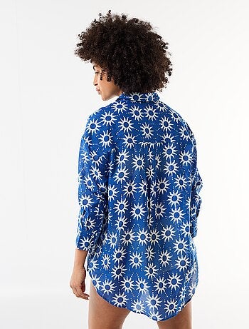Chemise de plage fluide imprimée