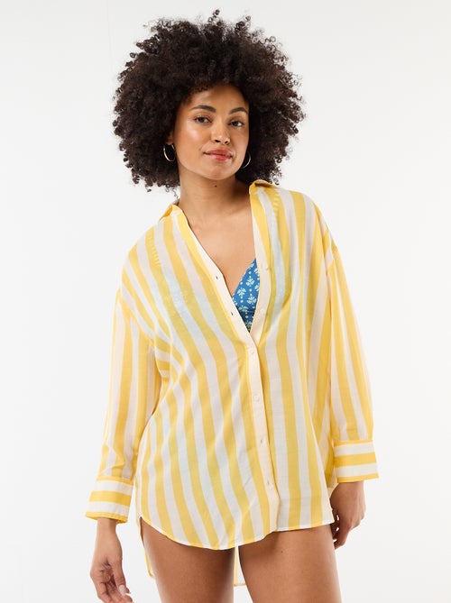 Chemise de plage fluide imprimée - Kiabi