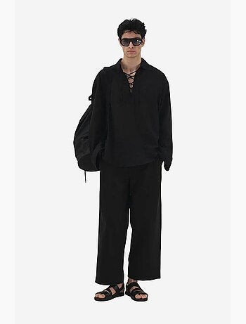Chemise décontractée à manches longues avec lien à nouer giesto