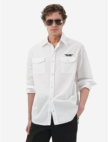 Chemise décontractée à manches longues en coton avec poche giesto
