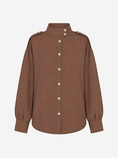 Chemise décontractée boutonnée à col mandarin mixray - Kiabi Chemise décontractée boutonnée à col mandarin mixray - Kiabi
