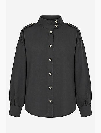 Chemise décontractée boutonnée à col mandarin mixray