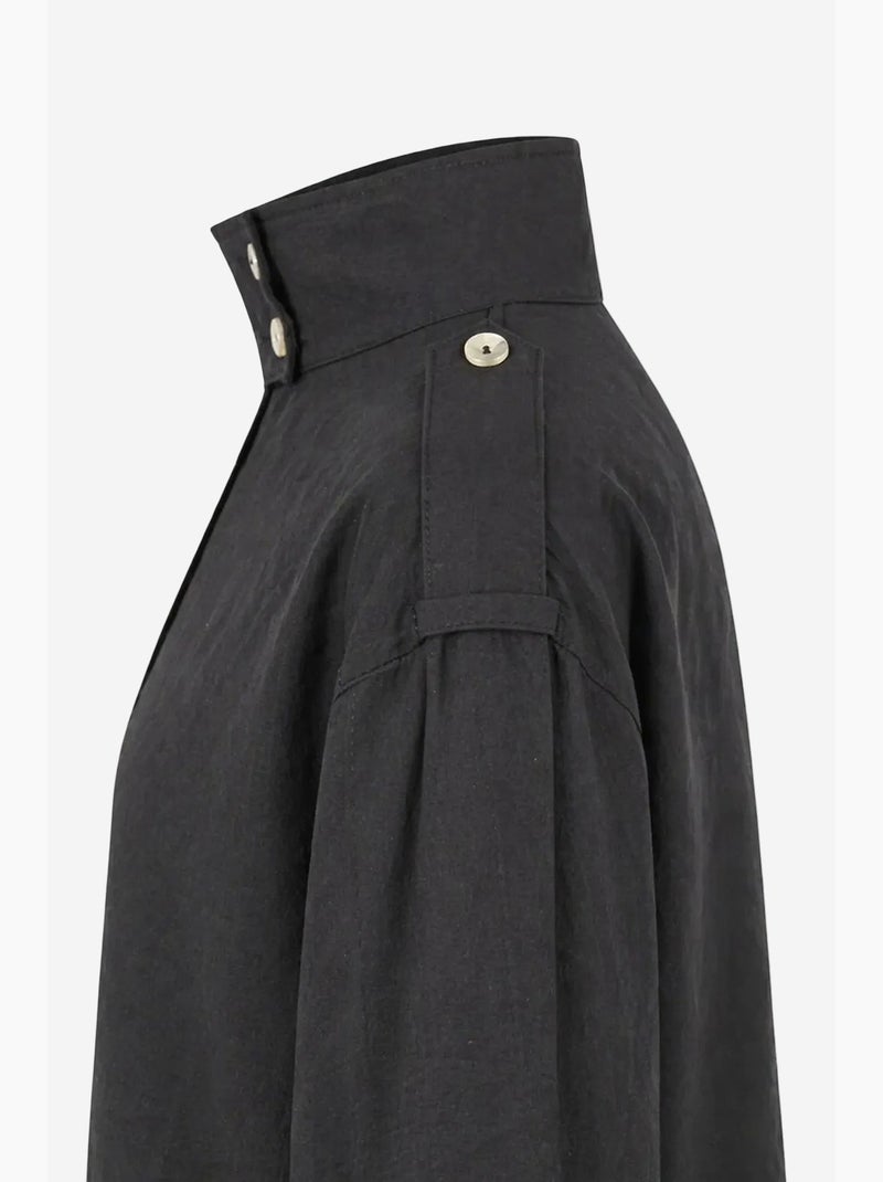 Chemise décontractée boutonnée à col mandarin mixray Noir - Kiabi
