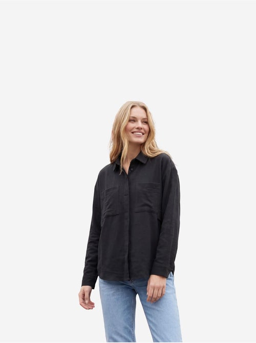 Chemise décontractée boutonnée en lin mélangé avec poche my fashion - Kiabi Chemise décontractée boutonnée en lin mélangé avec poche my fashion - Kiabi