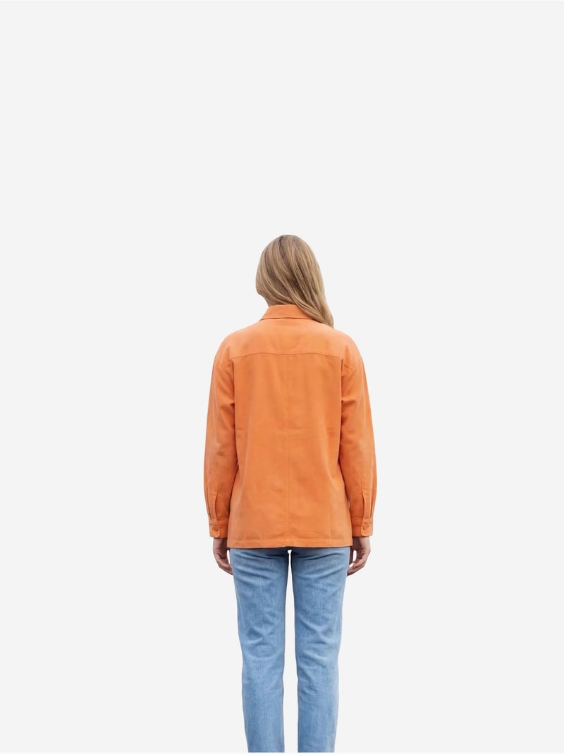 Chemise décontractée boutonnée en lin mélangé avec poche my fashion Rouge brique - Kiabi