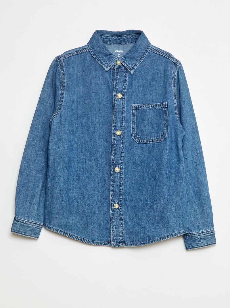 Chemise denim en jean Bleu - Kiabi