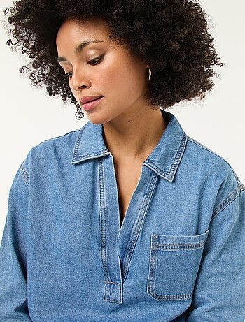 Chemise denim manches longues
