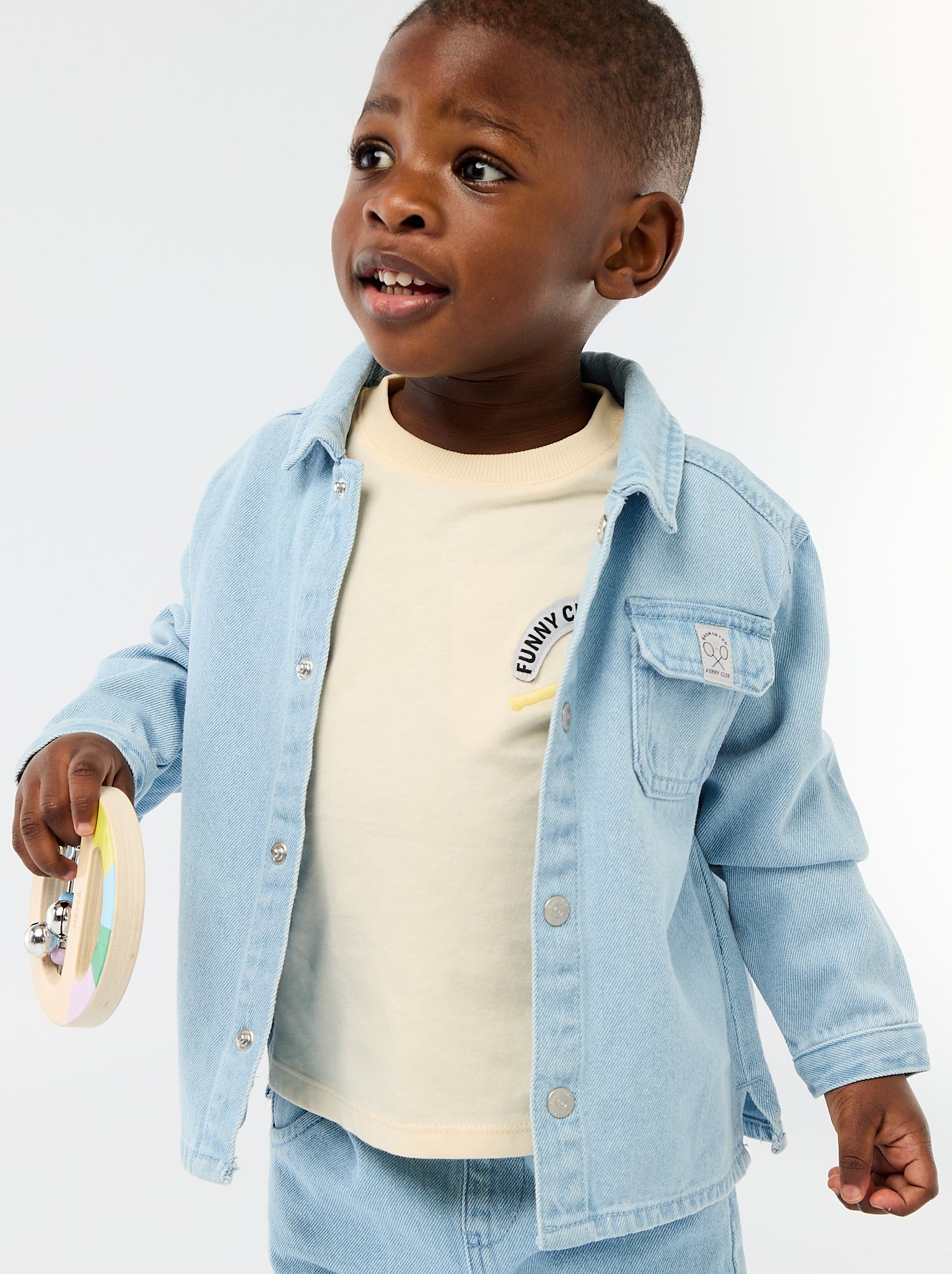 Chemise denim regular fit en coton