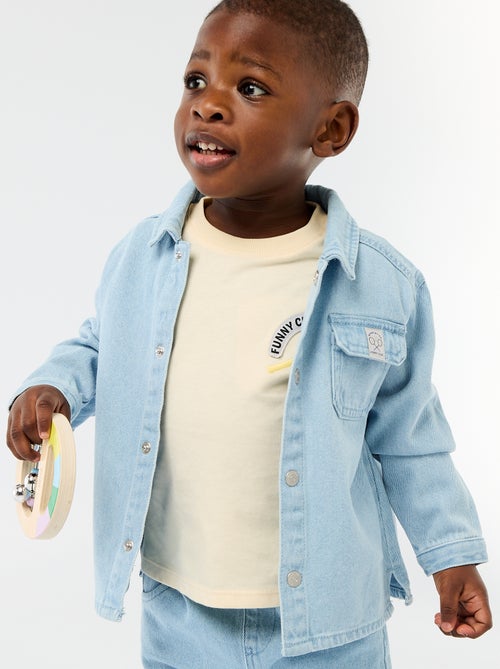 Chemise denim regular fit en coton - Kiabi