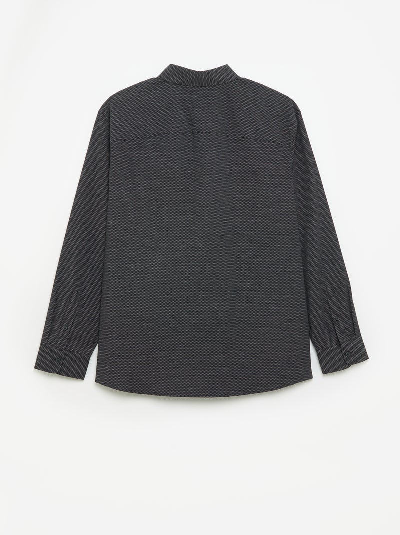 Chemise dobby à motif Noir - Kiabi