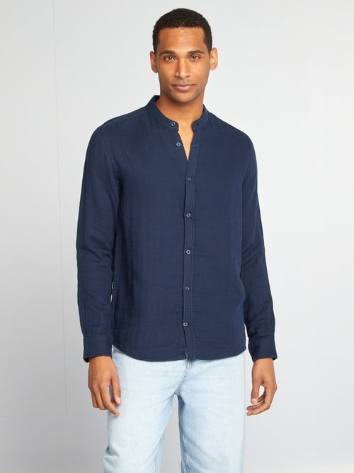 Chemise dobby coupe droite :col rond - Kiabi