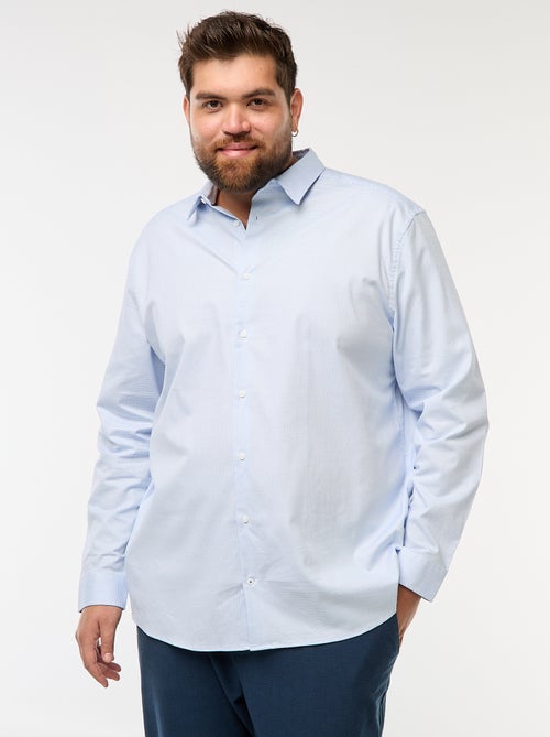 Chemise dobby coupe slim à motif - Kiabi