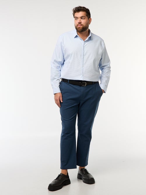 Chemise dobby coupe slim à motif - Kiabi