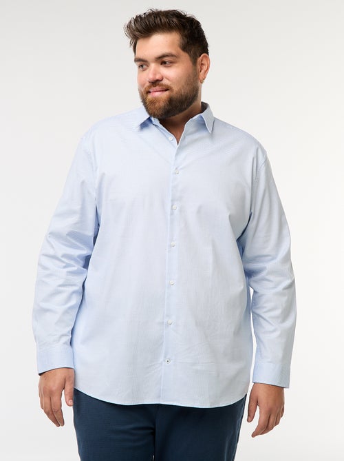 Chemise dobby coupe slim à motif - Kiabi