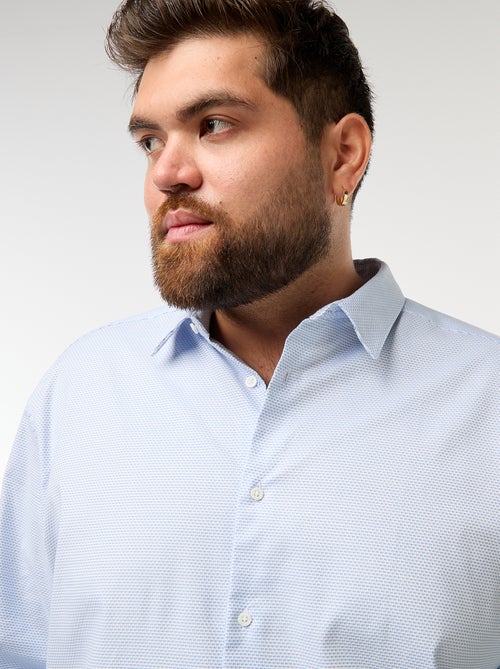 Chemise dobby coupe slim à motif - Kiabi