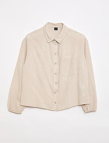 Chemise droite à rayures - Facile à enfiler
