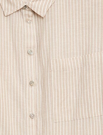 Chemise droite à rayures - Facile à enfiler