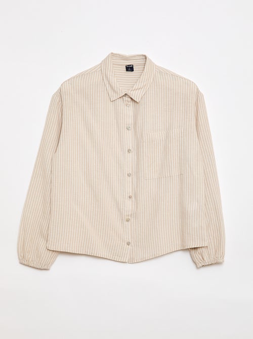 Chemise droite à rayures -  Facile à enfiler - Kiabi