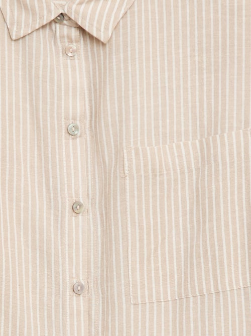 Chemise droite à rayures -  Facile à enfiler - Kiabi