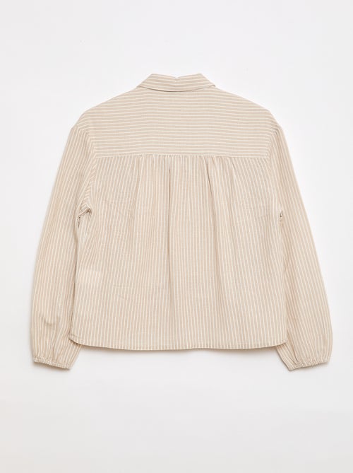 Chemise droite à rayures -  Facile à enfiler - Kiabi