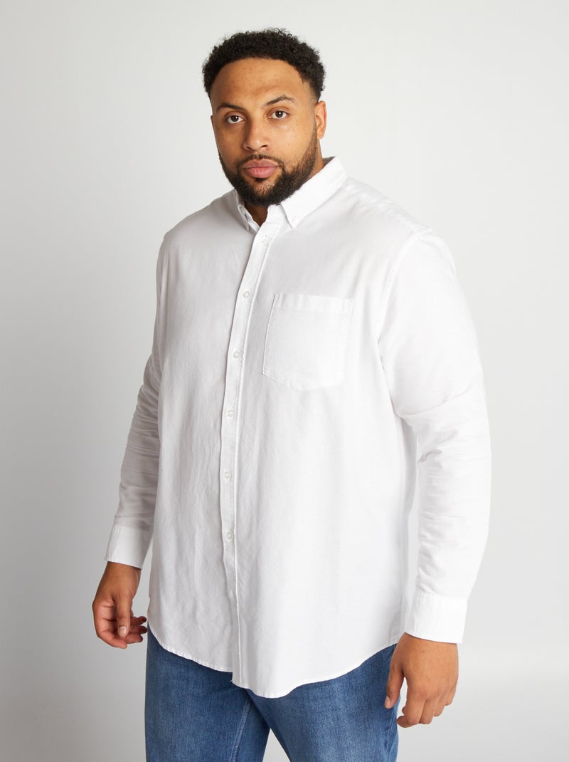 Chemise droite avec poche blanc - Kiabi
