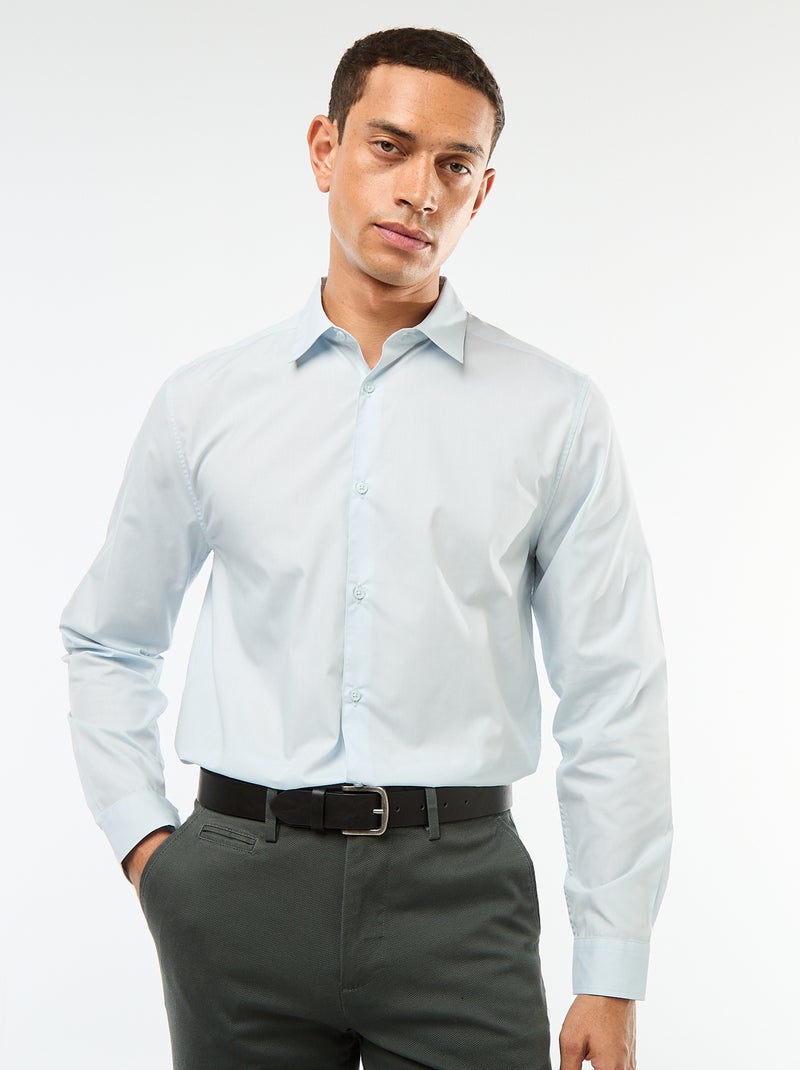 Chemise droite blanche Bleu - Kiabi