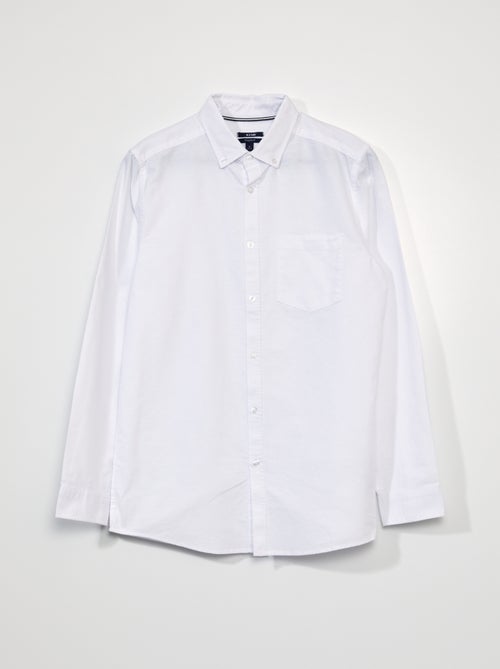 Chemise droite coton oxford - Kiabi